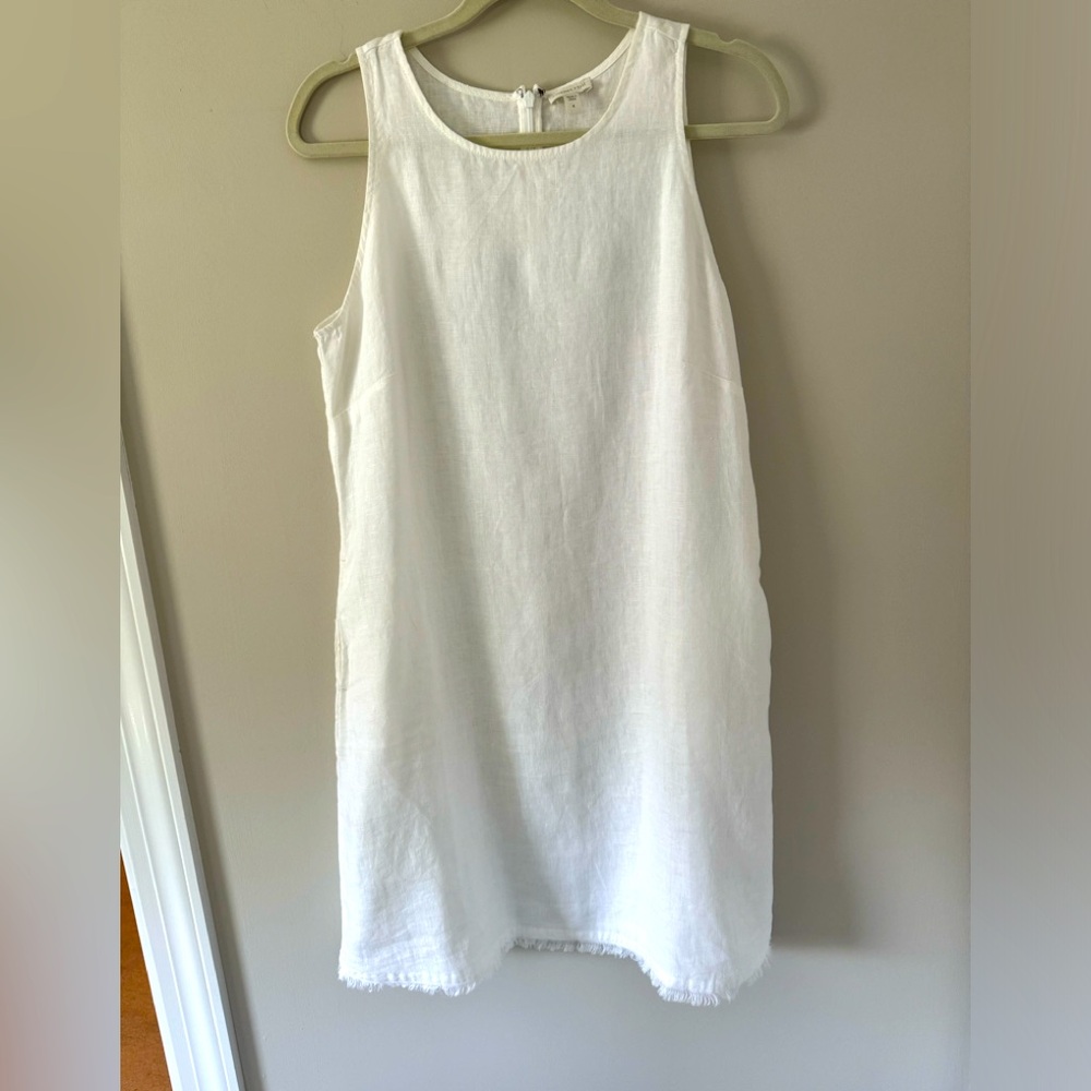 White linen dress